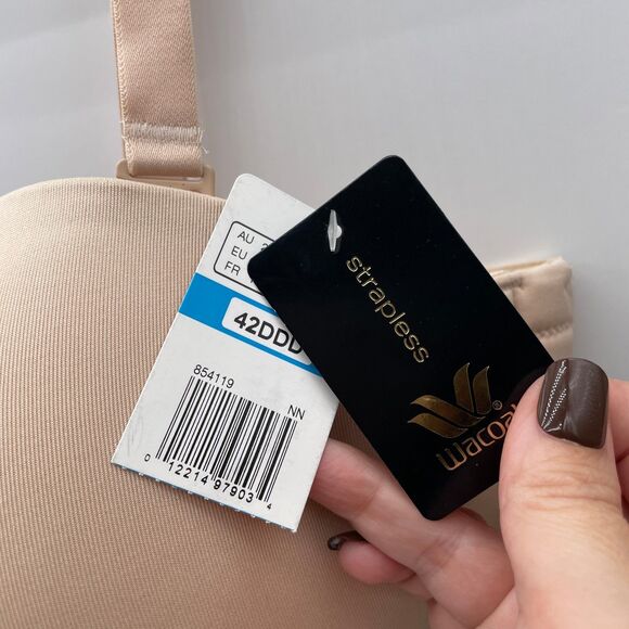 Wacoal Womens Red Carpet Strapless Convertible Bra 42DDD Beige 854119 - Picture 5 of 8